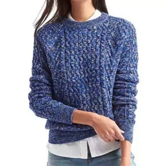 GAP Cable Crew Blue Knit Sweater - Picture 1 of 6